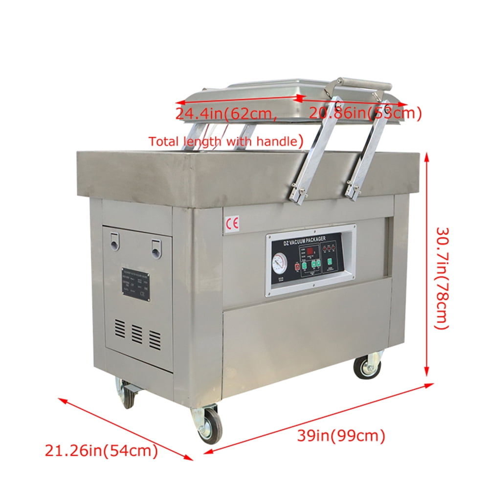 TECHTONGDA Commercial Two Chamber Vacuum Packaging Machine Stainless Steel Food Sealing Machine 220V