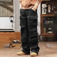 thumbnail image 3 of FRSASU Pantalon Cargo Tactique pour Homme Résistant à l'Eau Pantalon de Randonnée Cordon Taille Élastique Pantalon de Travail avec Poche à Rabat Noir, 3 of 9