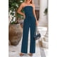 thumbnail image 5 of Conjunto de Mujer PRETTYGARDEN de 2 Piezas con Top Corto de Punto Acanalado y Pantalones Azul Oscuro XS, 5 of 8