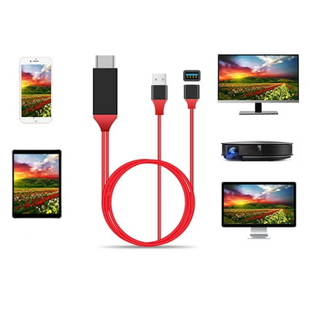 Rfd Tv Mobile to TV 1080p Universal HDMI HD TV AV adapter cable for all mobile phones and tablets 1 meter ()