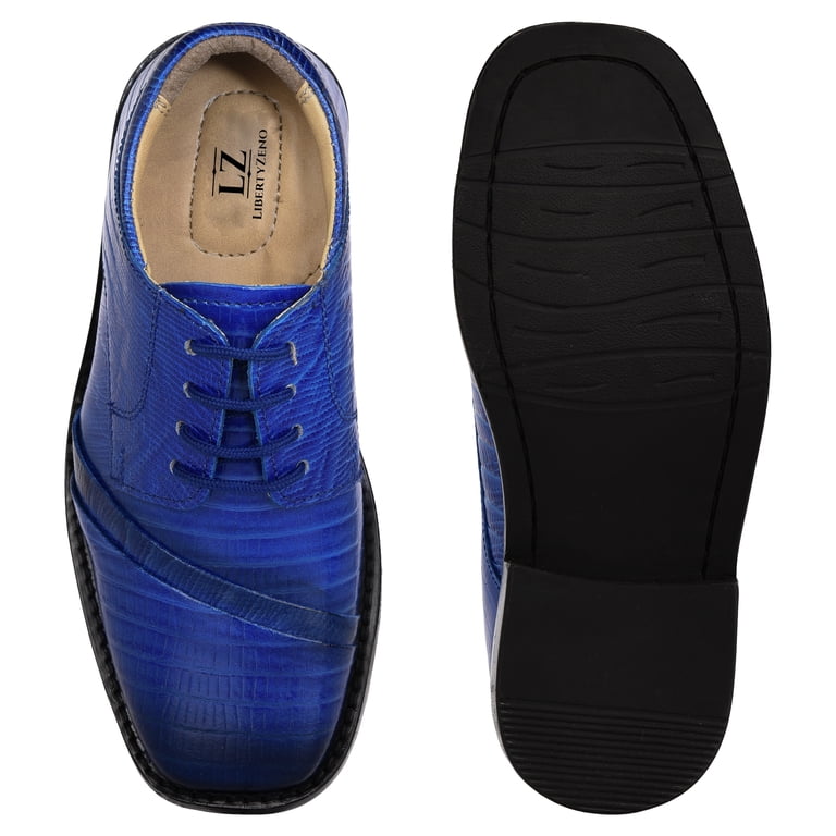 LIBERTYZENO Boy Kids Leather Dress Shoes Boys Wedding Shoes for Kids, Royal  Blue - Walmart.com