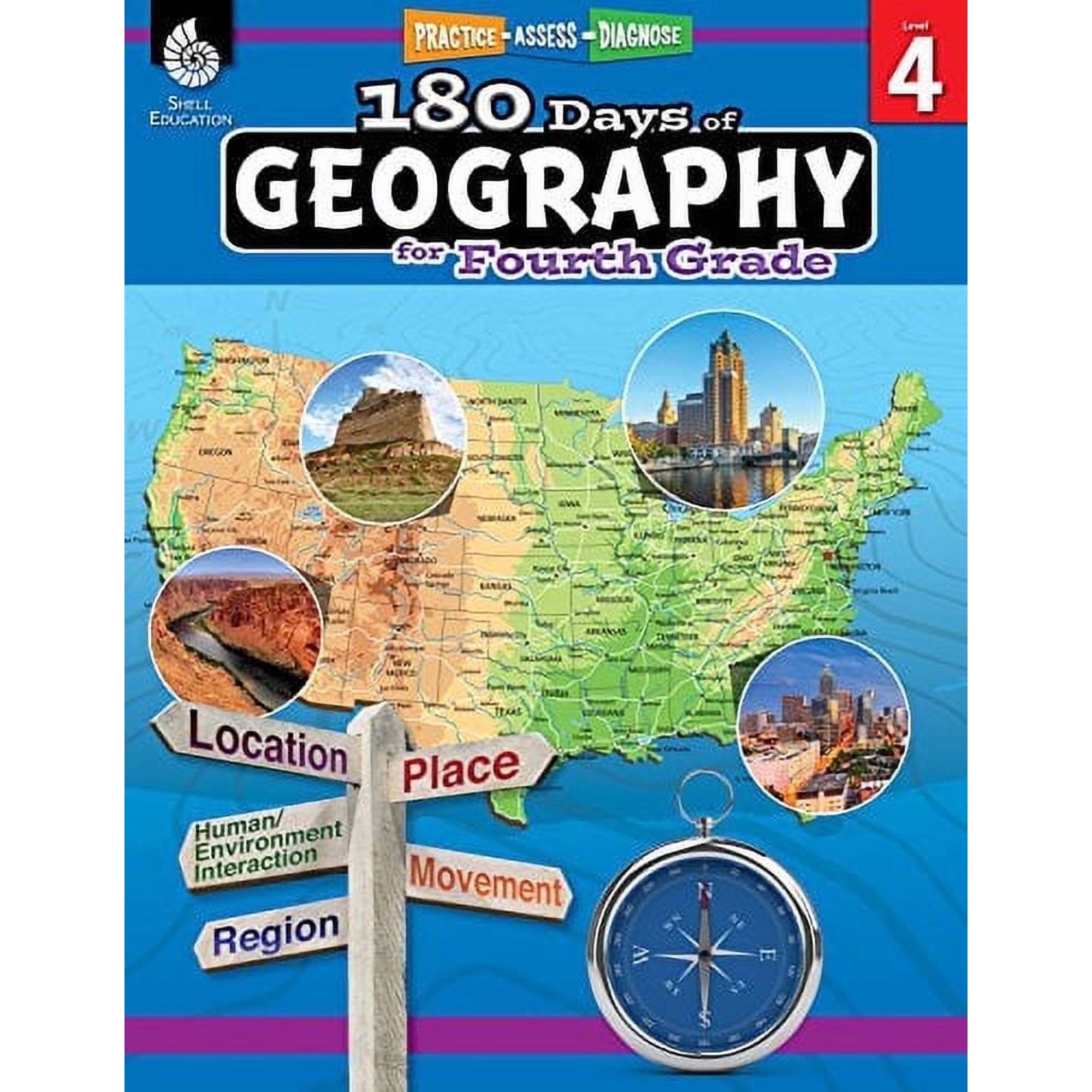 180 Days™: Geography for Fourth Grade Book