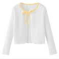 thumbnail image 1 of WRKEKC Chandails à Manches Longues pour Filles, T-Shirts à Manches Longues pour Filles, Couleur Unie Couleur Unie Petit Châle Col Rond Tricoté Imprimé Col Rond à Manches Longues, 1 of 3