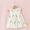 thumbnail image 2 of Coerni Toddler Baby Girl Embroidered Fly Sleeve Dress Crew Neck Cool Breathable Swing Tops Dress Summer Casual Clothes, 2 of 5
