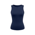 thumbnail image 3 of Womens Lined Sleeveless Tank Tops Women's Bow Tie Open Back Tank Top Sleeveless Boat Neck Cut Out Crop Tops(Navy,XXL), 3 of 4