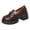 Brown, variant on Womens Platform High Heels Metal Chian Penny Loafers Round Toe Patent Leather Slip on Pupms Shoes for Work Dressy Occasions Black Size 8