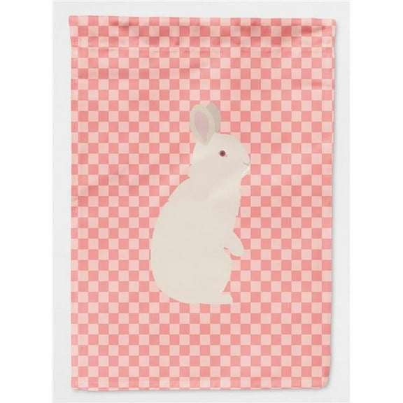 Carolines Treasures BB7965GF New Zealand White Rabbit Pink Check Garden Flag