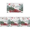 thumbnail image 2 of Kitchen Rugs and Mats Set of 2 Christmas Red Truck Xmas Tree Bird Winter Snowy Kitchen Sink Mat,Non-Slip Area Runner Rug,Washable Floor Mat for Home Dining Room Office 18"x30"+18"x48", 2 of 6