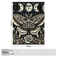 thumbnail image 4 of WYYP Flannel Material Blanket Orange Moth Retro Boho Flower Butterfly Sun Moon Star White, 4 of 6