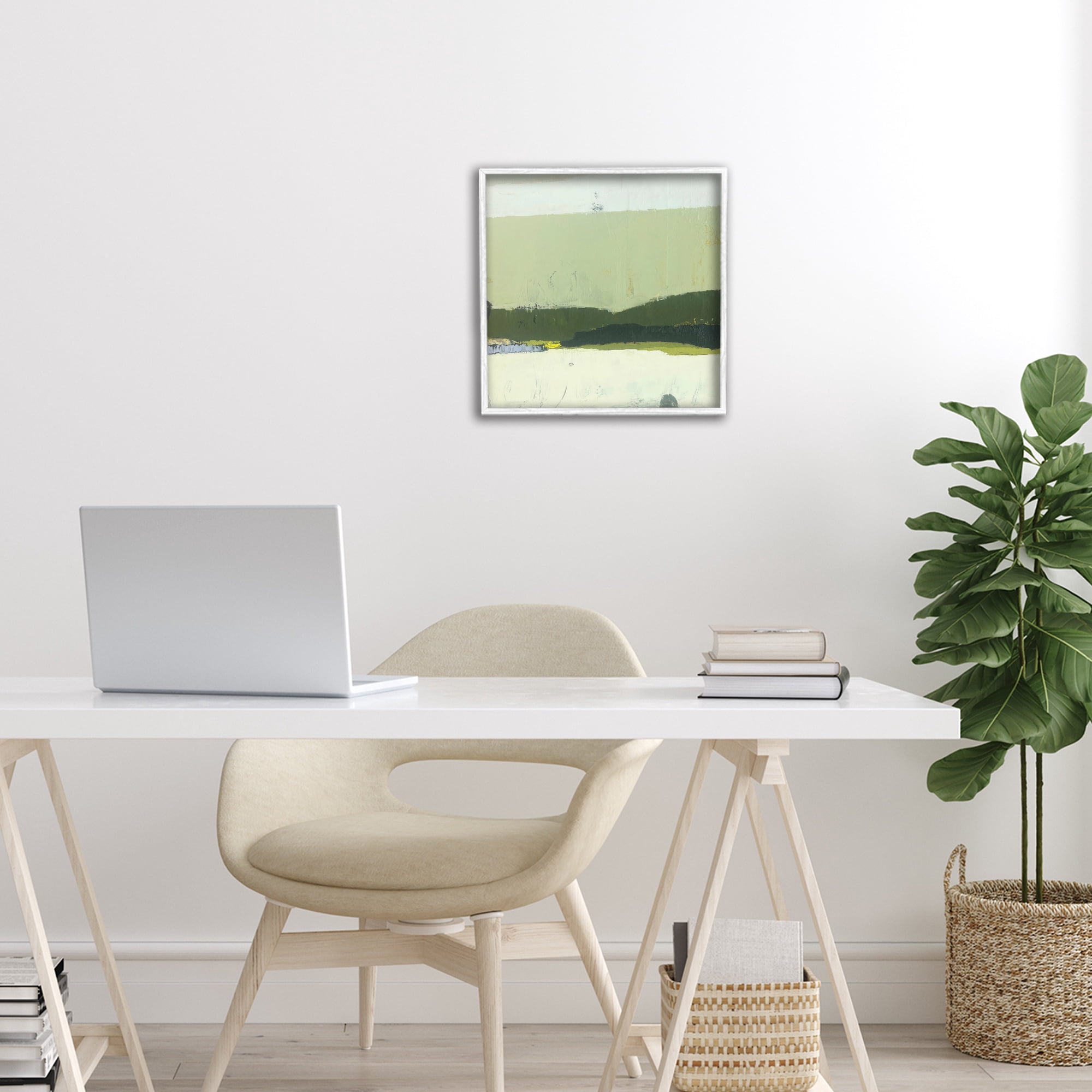Stupell Industries Bloom Serene Layered Landscape White Framed Giclee Art, design by Julia Foug
