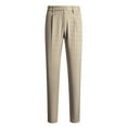 thumbnail image 5 of INSPIRE CHIC Checked Dress Pants for Men's Expandable Waist Pleated Formal Plaid Pants Khaki 30, 5 of 5