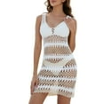 thumbnail image 1 of FhsagQ Justaucorps de Plage en Crochet pour Femmes, Manches Courtes, Col Rond, Tricoté, Robe de Plage, String de Nuit, TP Beige m, 1 of 7