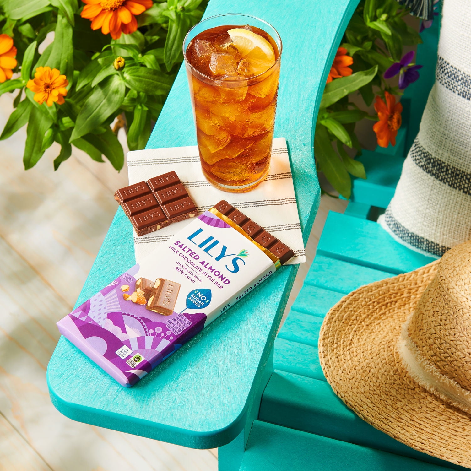 (2 pack) Lily's Salted Almond Milk Chocolate Style No Sugar Added, Gluten Free Sweets, Bar 3 oz