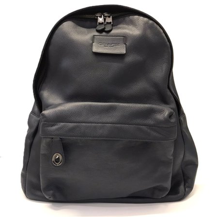 Pre-Owned Coach Men's Refined Pebble Leather Canvas Backpack, Navy, 71622 (Good)