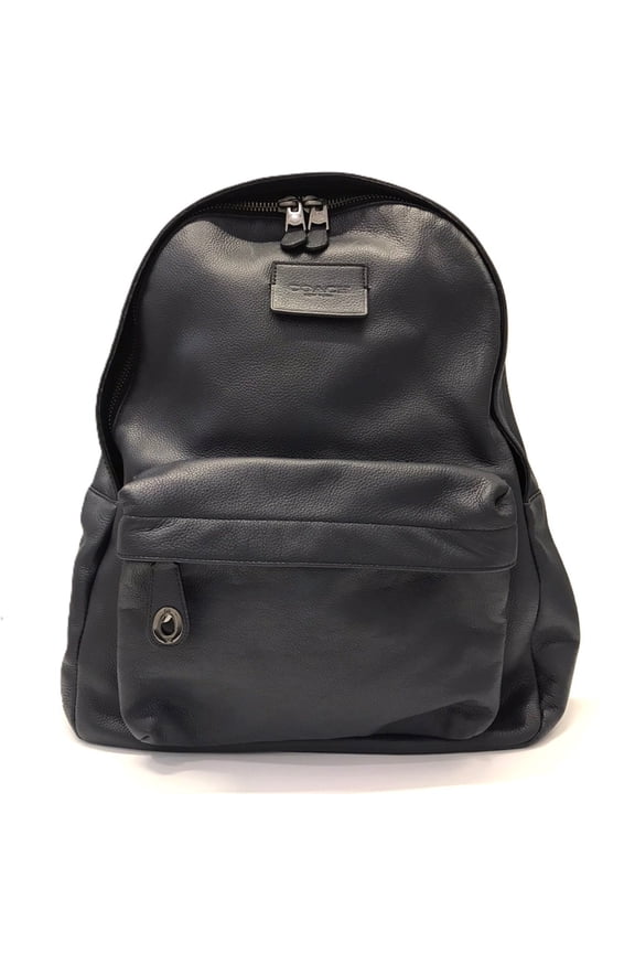 Pre-Owned Coach Men's Refined Pebble Leather Canvas Backpack, Navy, 71622 (Good)