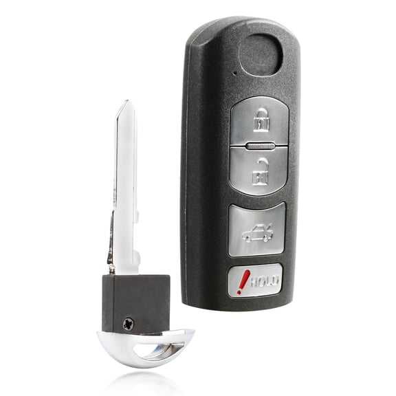 Key Fob Remote 4-Button Replacement for 2010-2013 Mazda 3 (WAZSKE13D01, WAZSKE13D02)
