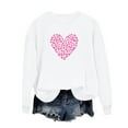 thumbnail image 3 of XPMWRP Women's Heart Graphic Print Crewneck Sweatshirts Long Sleeve Comfortable Pullover Fall Winter Loose Casual Clothes White L, 3 of 4
