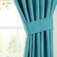 thumbnail image 2 of Blazing Needles Microsuede Chenille Drapery Panel (Set of 2), 63" by 52", Aqua Blue, 2 of 2