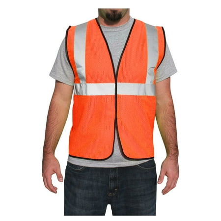 

Rugged Blue ANSI Class 2 Economy Mesh Safety Vest High Vis Orange 4XL/5XL