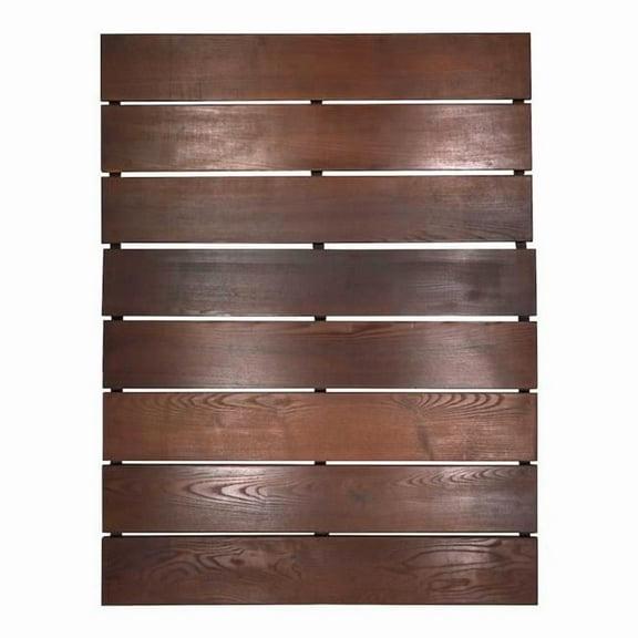 Roll Floor 11111  RV Mat 42 in. x 32 in. Non-Slip Thermo-Treated Wood Deck Tile in Brown (1-Each)