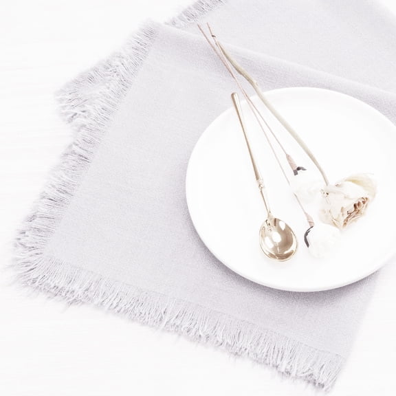 suxuMhao Tassels Cloth Napkins Set of 4,Light Grey 45x45cm - Dinner Napkins Cloth,cotton linen napkin, Cloth Napkin for Dining, Suitable for Multiple occasions