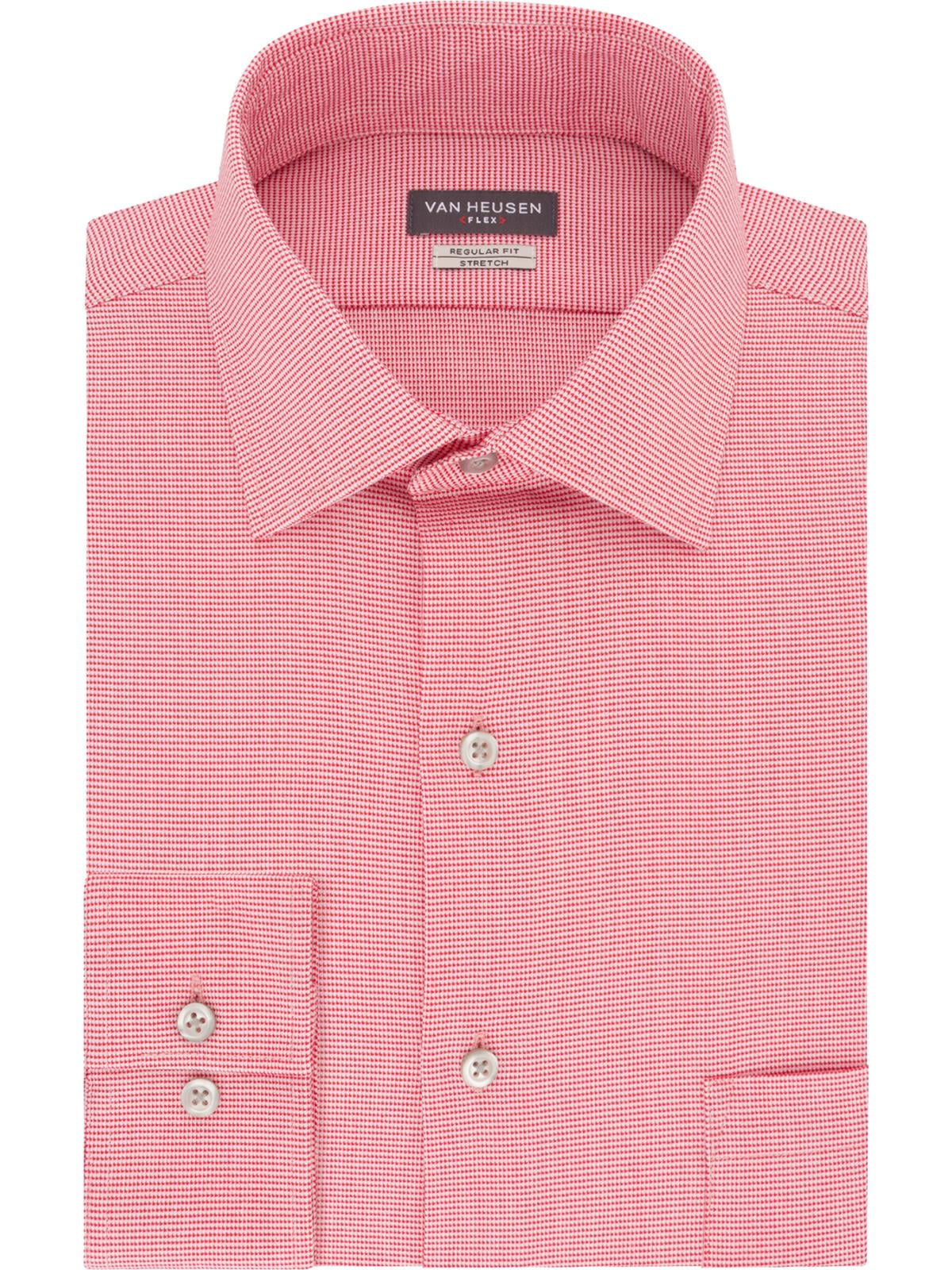Van Heusen - Van Heusen Mens Dress Shirt Red XL - Walmart.com - Walmart.com