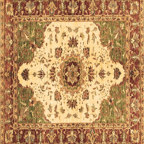 Ahgly Company Indoor Square Oriental Brown Modern Area Rugs, 4' Square