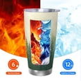 thumbnail image 6 of Fotbe Fog Forest Pattern 20 oz Tumbler Stainless Steel Vacuum Insulated Coffee Ice Cup Double Wall Travel Flask Leak-proof Coffee Cup-Straw Three-piece Set, 6 of 8