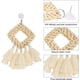 thumbnail image 3 of 4 pares de aretes de ratán, aretes bohemios tejidos con borlas geométricas livianas, aretes colgantes de aro trenzado de mimbre de paja hechos a mano para mujeres y niñas (st, 3 of 5