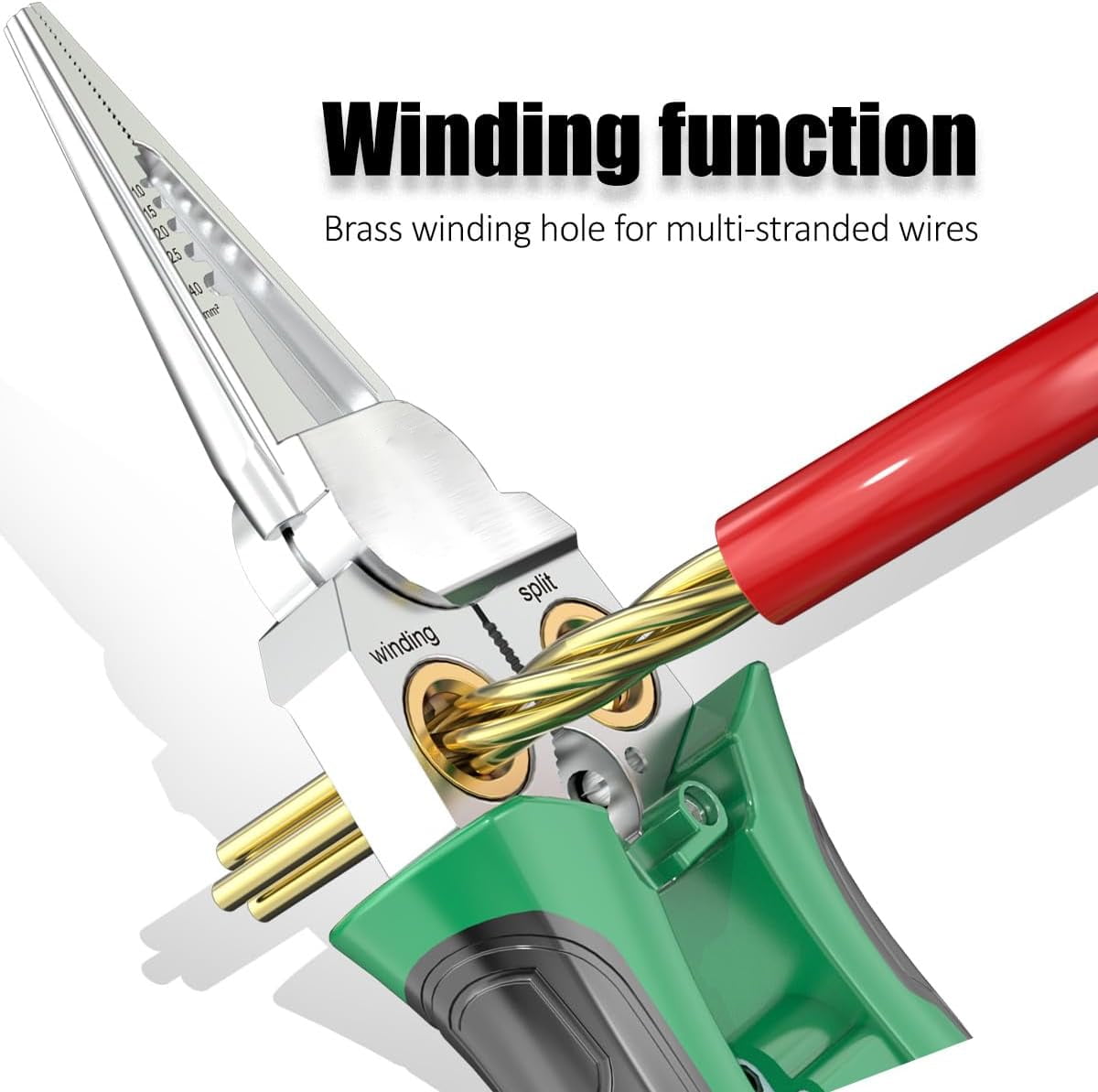 Treedix 8 in 1 Multi-Function Wire Stripping Pliers with 2 Pcs Mini Coaxial Cable Stripper, Upgrade Wire Strippers Scissors with Electricity Measurement Function for Wire Stripping, Cutting, Crimping