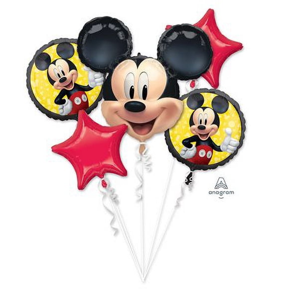 Mickey Mouse Balloons Bouquet – Perfect for Birthdays, Anniversaries & Baptisms, Superior Float Time & Self-Sealing Valves, 1 Count - Must-Have Party Supplies for Your Celebration!