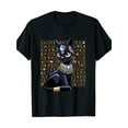 thumbnail image 1 of Halloween T-shirt - 100% Cotton Bast Cat Egyptian Mythology Goddess Bastet T-Shirt - 220g, 1 of 6