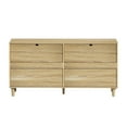thumbnail image 5 of Tcbosik Rattan Dresser for Bedroom, Modern 6-Drawer Double Dresser with Metal Handles, Chest of Drawers for Living Room, Hallway, Natural, 5 of 8