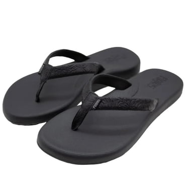 Flojos Women's Size 6 Flip Flops Sandals, Black Artisan