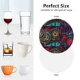 thumbnail image 6 of Honeii Mandala Colorful print Leather Coaster Set of 4, ideal for safeguarding your furniture from drinks spills and effortless cleanup-Round Shape, 6 of 6