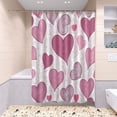 thumbnail image 6 of 4-Piece Bathroom Set with Waterproof Shower Curtain with Non-Slip Bath Mat, U-Shaped Mat & Toilet Lid Cover Pink and Maroon Hearts, 6 of 8