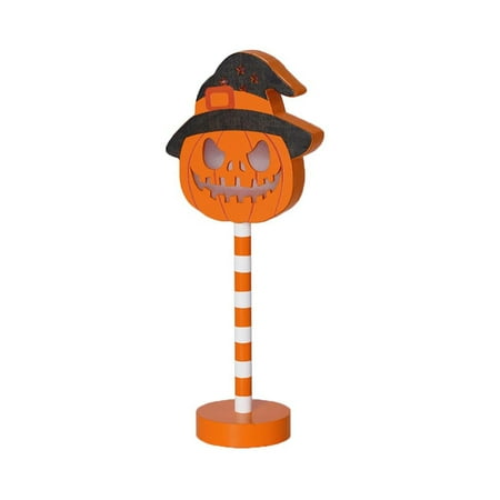 

HGDHJO Halloween Creative LED Pumpkin Bat Wooden Decorative Night Light Creating A And Mysterious Holiday Atmosphere (E)
