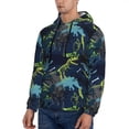 thumbnail image 3 of Picia Cartoon Dinosaur Pattern Casual Men's Hoodie - Lightweight Hooded Sweatshirt with Kangaroo Pocket, Comfortable Pullover for Everyday, Travel-X-Large, 3 of 7