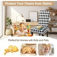 thumbnail image 6 of Printed Dining Room Chair Covers Set of 6, Stretch Kitchen Chair Covers Washable Parsons Chair Slipcover Removable Dining Chair Protectors for Hotel,Ceremony(Black/White Plaid), 6 of 6