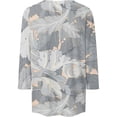 thumbnail image 5 of Xmyrz Crew Neck T Shirts for Womens 3/4 Sleeve Color Block Print Shirts Loose Fit Casual Tops Grey L, 5 of 5