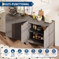 thumbnail image 3 of 31.5" Fluted Cabinet with 2 Doors, Sideboard Buffet, Modern Storage Cabinet with Adjustable Shelf, Multifunctional Accent Credenza Console Table for Living Room, Kitchen, Entryway- Oak Gray, 3 of 7