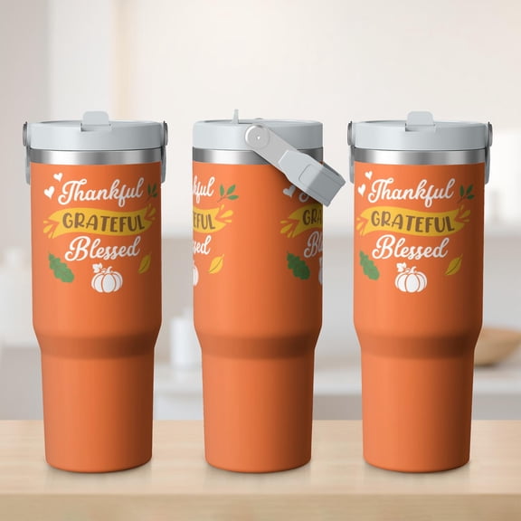 30oz Fall Tumbler with Handle Insulated Stainless Tumbler ,Travel Home Office Coffee Cup Water Bottle,Mug Cup,Gifts for Women Thanksgiving gift