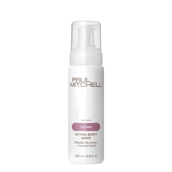 Paul Mitchell Extra-Body Whip Volumizing Mousse with Humidity Resistance and Natural Finish, Soft Hold, 6.8 fl oz