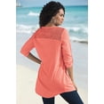 thumbnail image 2 of Roaman's Women's Plus Size Textured Lace Trimmed Tunic, 2 of 5