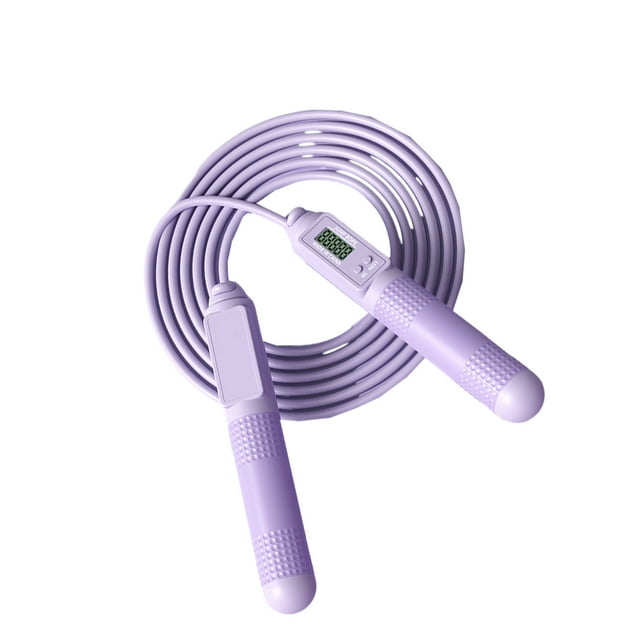 fastboy PVC Jump Rope Portable Replacement Digital Nonslip Handle Indoor Outdoor Ergonomic Quiet Running Jumping Ropes Purple Cord