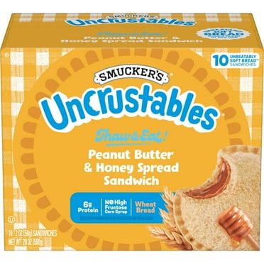 Smucker’s Uncrustables Peanut Butter & Honey Spread Sandwiches, 10 Count, 2 Oz. Each, Frozen