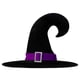 thumbnail image 3 of Sombrero Bruja Halloween Con Hebilla Puntiagudo Ancha para Fiestas Carnavales () Morado, 3 of 4