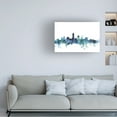 thumbnail image 2 of Trademark Fine Art Michael Tompsett Cleveland Ohio Blue Teal Skyline Canvas Wall Art - 22x32, 2 of 5
