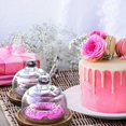 thumbnail image 3 of 2 Sets of Cake Stands with Dome Covers Wooden Dessert Cupcake Trays with Glass Covers Cake Plates Server Platters with Dome Lids, 3 of 4