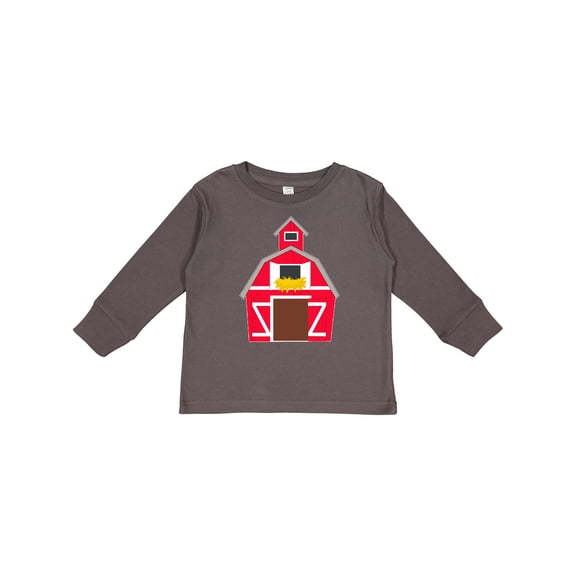 Inktastic Farming Large Red Barn with Hay Boys or Girls Long Sleeve Toddler T-Shirt